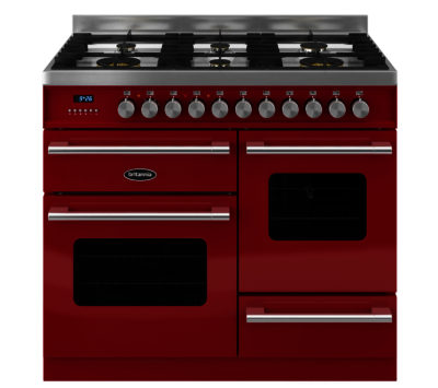 BRITANNIA  Delphi 100 RC10XGGDERED Dual Fuel Range Cooker - Gloss Red & Stainless Steel